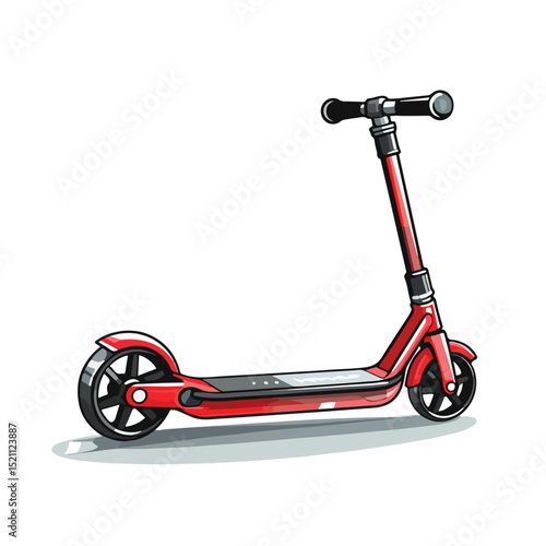 Modern Design of Isolated Push Scooter Icon for Transportation Concepts