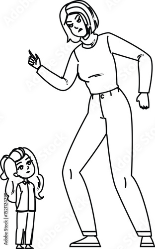 respect mother scolding daughter vector