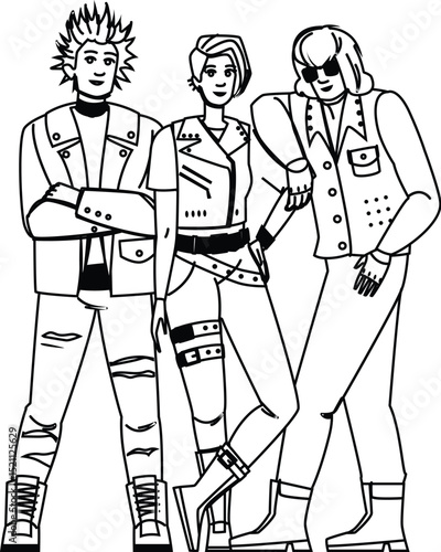 diy punk band vector
