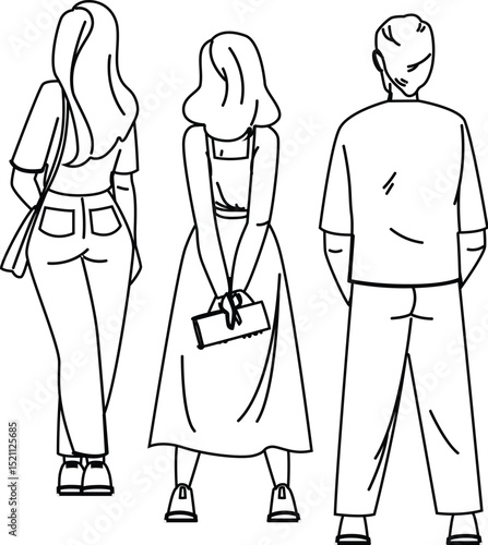 crowd queue line vector