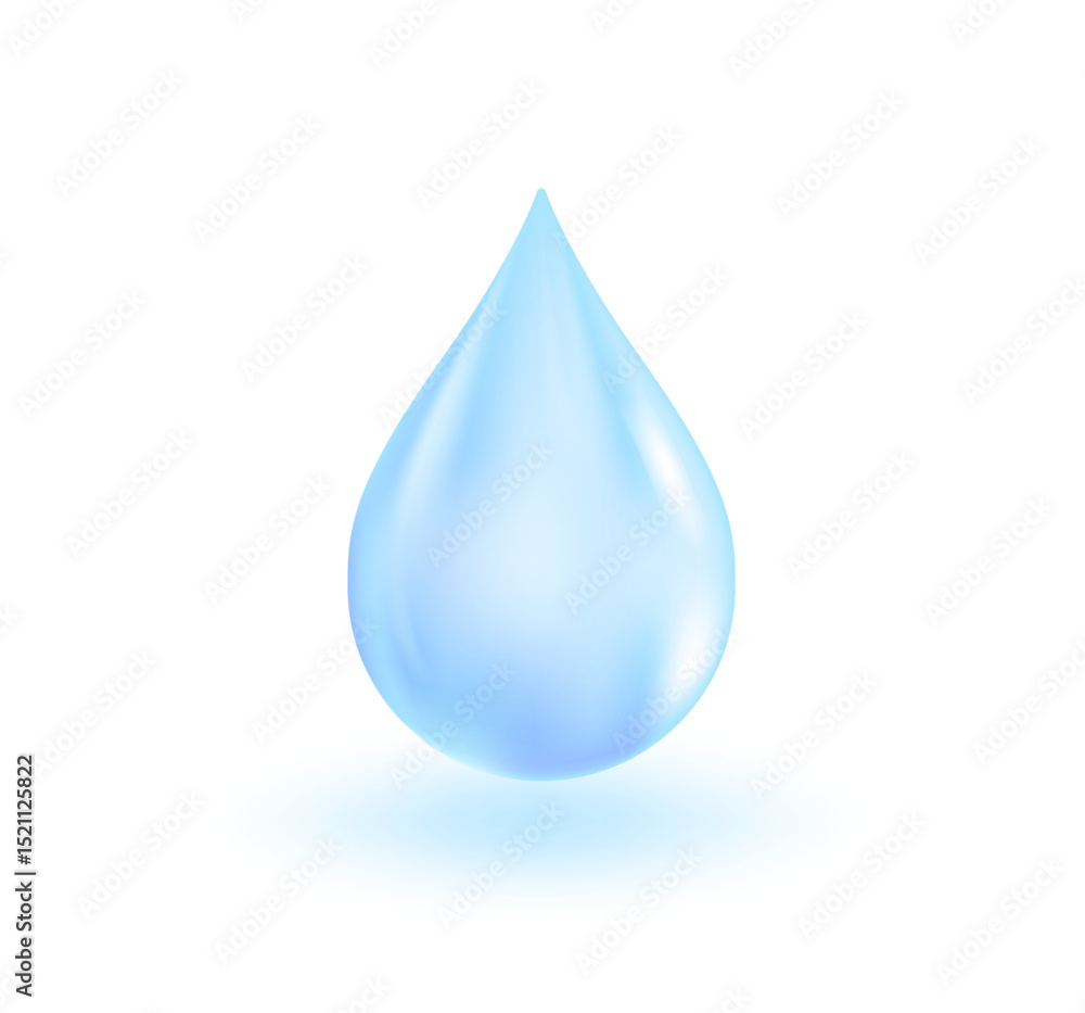 Realistic pure water drop vector isolated on white background. Illustration for drinking water, freshness, hydrated aqua for skin nourishment, moisturizer. Realistic pure water drop vector isolated on white background. Illustration for drinking water, freshness, hydrated aqua for skin nourishment, moisturizer.