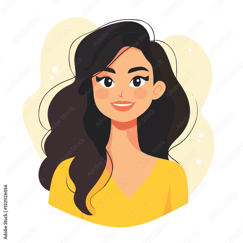 Professional Woman Smiling Avatar Vector Illustration for Profile Pictures Professional Woman Smiling Avatar Vector Illustration for Profile Pictures