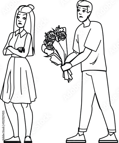 person unrequited love vector