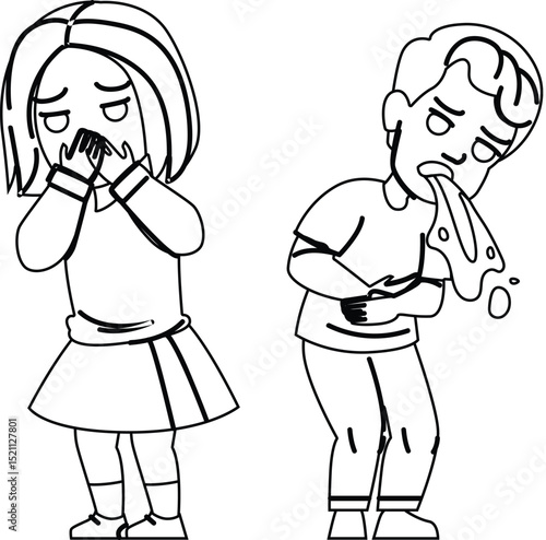 travel vomit kid vector