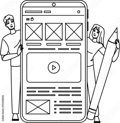 interface wireframe website vector