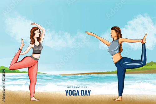 International yoga day celebration card background