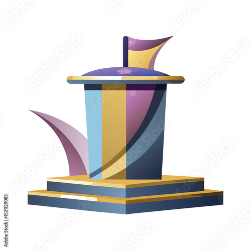 Abstract award stand with colorful design