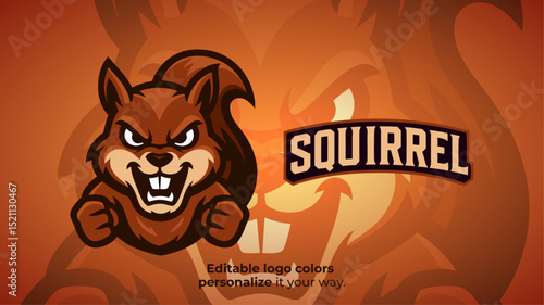Determined Squirrel Mascot Logo with Angry Face – Bold Forest Animal for Esports or Gaming Identity
