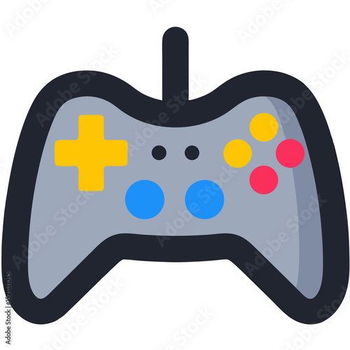 Gamepad Controller Plays, Isolated, Gaming concept, colorful design, flat lay