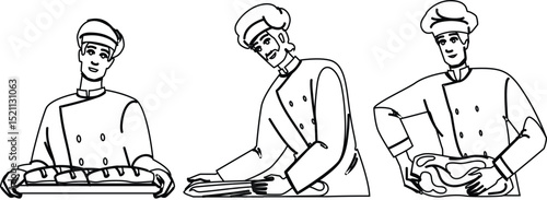 yeast bread baker vector