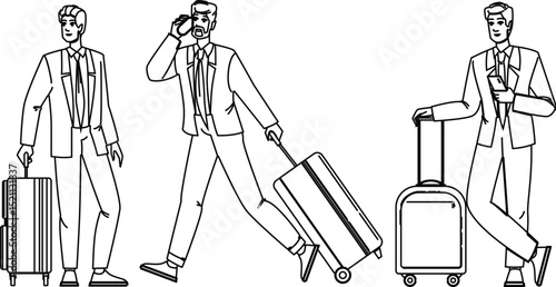 professional businessman suitcase vector