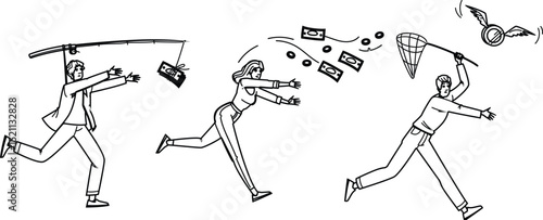compensation chasing salary money vector