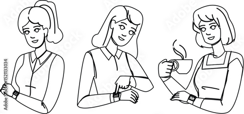 hand checking time woman vector