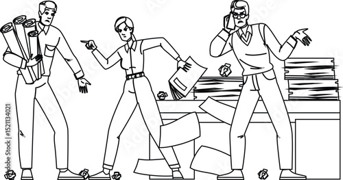 stress conflict panic office vector