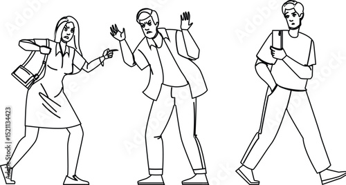 quarrel couple street conflict vector
