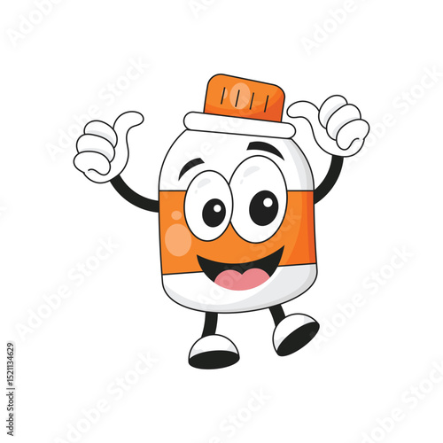  Vitamin Bottle Cartoon Character