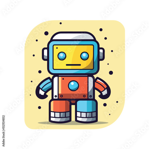 Robot Child Toy Block Style Icon Vector Illustration for Creative Projects