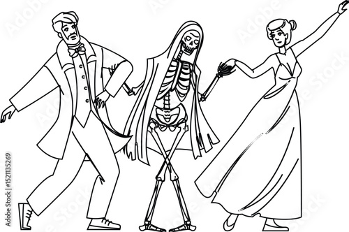 allegory danse macabre vector