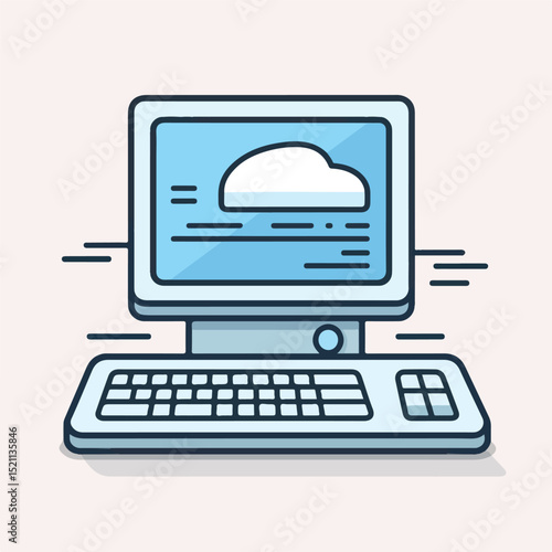 Professional Simple Computer Icon Vector Illustration for Technology Websites and Applications