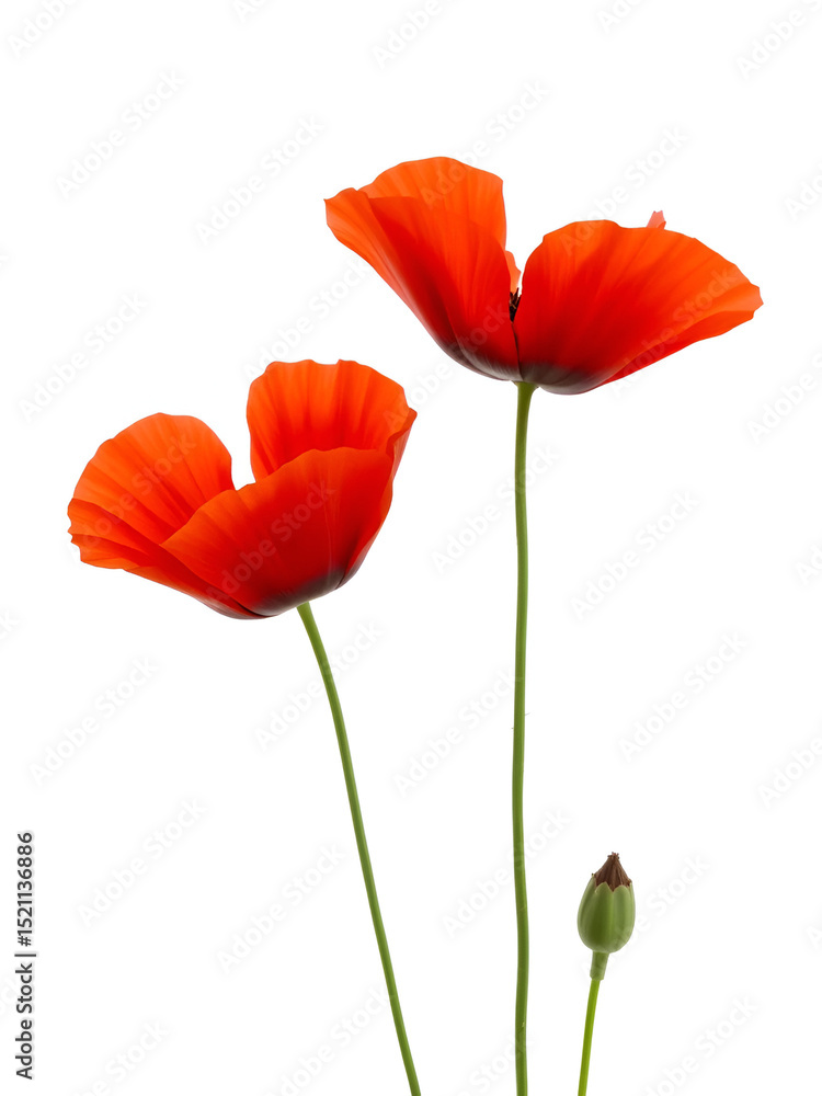 Obraz premium bright red poppy flower isolated on white