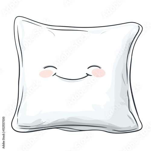 Cozy Soft Pillow Cartoon Vector Illustration for Graphic Design Projects