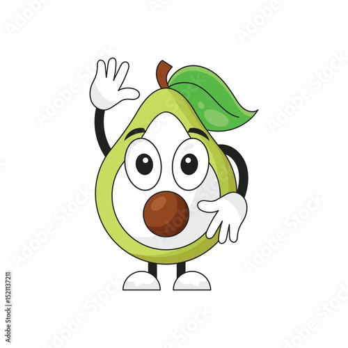 Avocado Cartoon Character