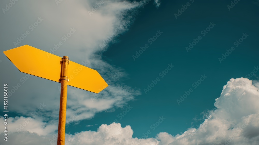 blank highway direction sign under sky, perfect lighting, realistic and cinematic style blank highway direction sign under sky, perfect lighting, realistic and cinematic style