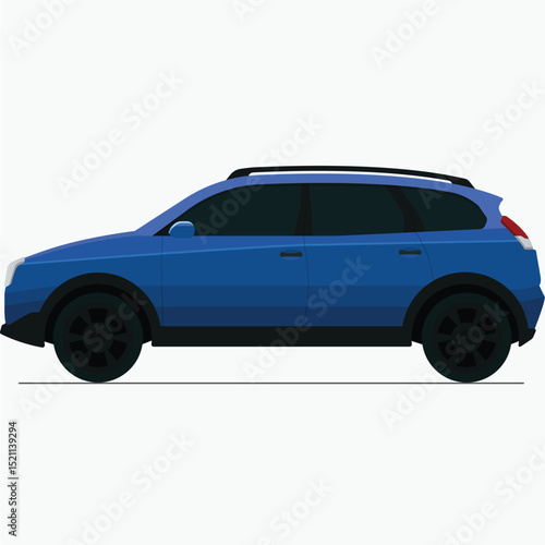 Modern family car blue SUV illustration