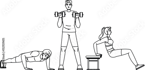 plank fitness exercises arm vector