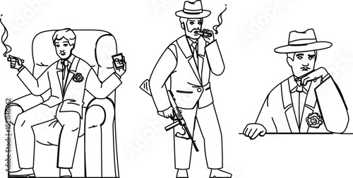 man mafia boss vector