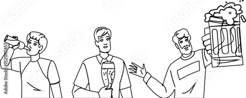 brew man drinking beer vector