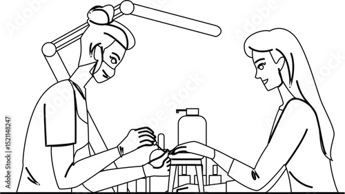 polish manicure nail care vector
