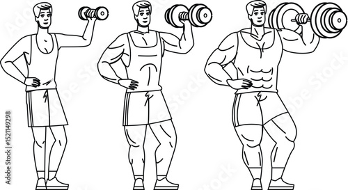 Wallpaper Mural workout muscle building man vector Torontodigital.ca