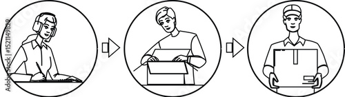 warehouse order fulfillment vector