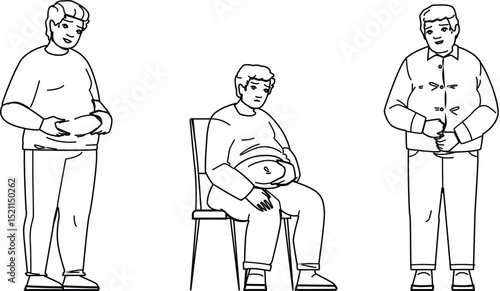 fat overweight man vector