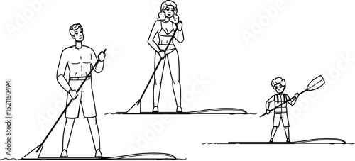 board paddleboarding vector