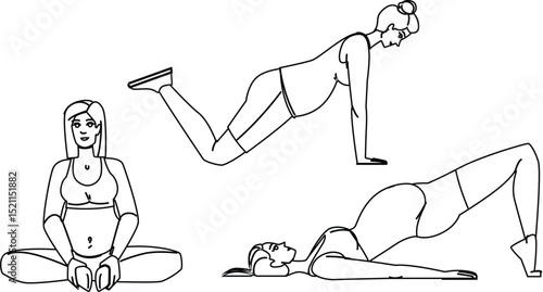 balance pregnant fitness exercises vector