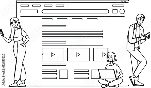 seo search engine result page vector