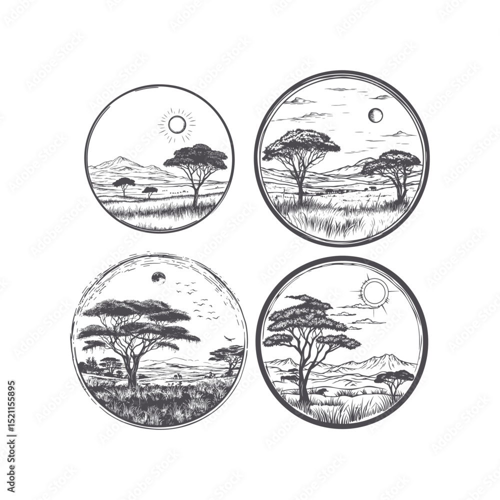 Obraz premium Savanna design vector template illustration