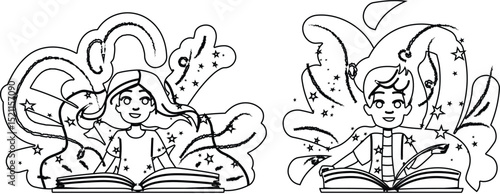 s spell book kid vector