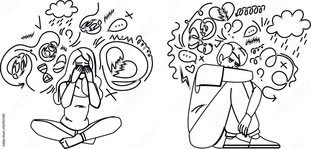 Photos panic stress anxiety vector