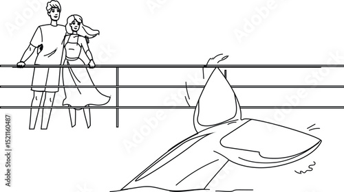 australia whale watching vector