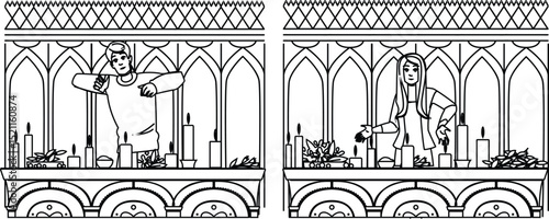 magic witchcraft altar vector