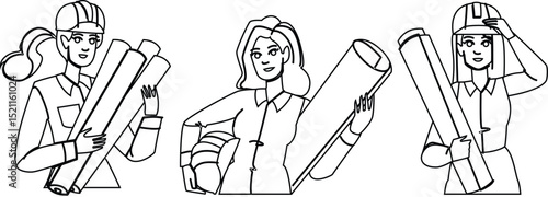 innovation woman architect vector