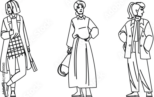 cardigan woman autumn fashion vector