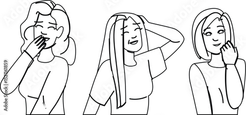 chuckle woman laughing vector