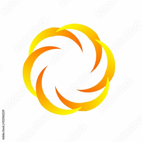 Abstract colorful circle vector logo illustrating a natural wave and sun design element