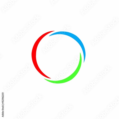 Abstract round business vector logo design template with orange and blue circle elements