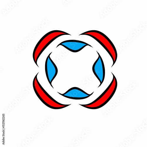 Abstract vector logo design for business featuring a smiling cartoon monster character face icon