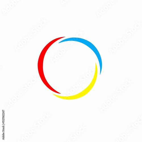 Abstract round vector logo design symbol with colorful ring elements